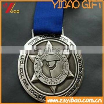 2017 Promotional customed cheap die-casting sports award medals with ribbon