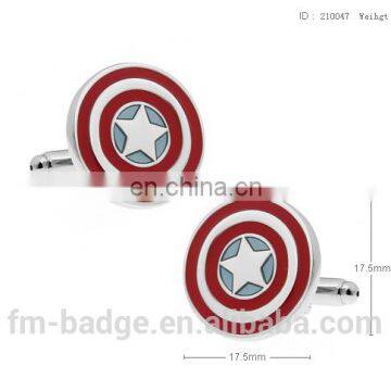 China wholesale newest Novelty ,classic star cufflinks, brass soft enamel cuff link