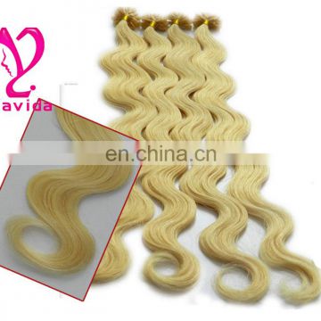 High quality real human remy hair extensions U-tip Hair Extension, Prebonded Indian hair #613 Color