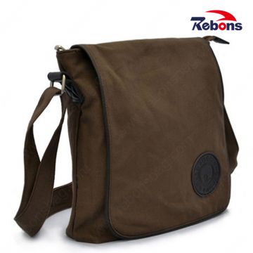 Hot Selling Rugged Trimmings Canvas Portfolio Men Blank Large Heavy Shoulder Messenger Bag