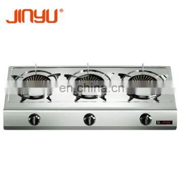 Sales hot 3 big burner 0.4mm stainless steel cooktop kitchen appliance gas stove/gas cooker