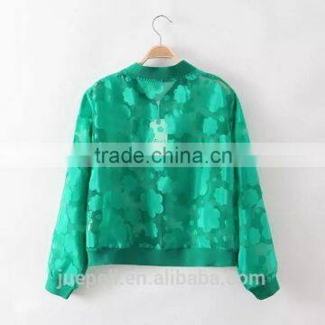 OEM Clothing 2015 Plus Size Clothing Women Clear Bomer Jacket photo-2