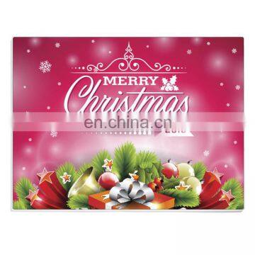 Merry Christmas Design Tempered Glass Kitchen Chopping Cutting Boards