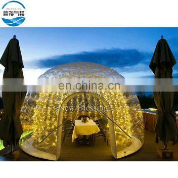 2019 latest hot-sale inflatable clear bubble cube transparent show room with LED