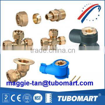 Factory supply CE compression brass fitting for pex pipe