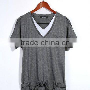 Fashion-Men-s-Shirts-Slim-Casual-V-Neck-T-Shirt-short-sleeve-shirts-For-Men Standard Sports