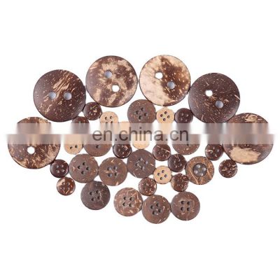 Round 2 Holes Sewing Natural Bulk Custom Coconut Shell Buttons For Shirts