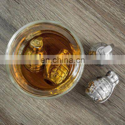 Grenade Shaped USA Perfect America Europe Cooler Whiskey Stone Stainless Steel Ice Cube