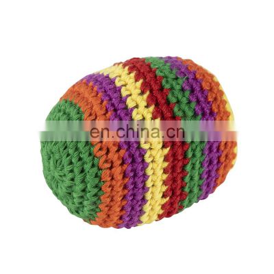 2021 New Best Quality Custom Children promotional OEM Design Foot bag knitting ball for outdoor public playground toy