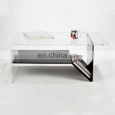 Black and Clear Acrylic Coffee Table