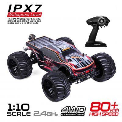 1:10 Scale Remote Control Car Truck, 80+ KM/H High Speed RTR RC Truck, 2.4GHZ Radio Controlled Electric RC Car, 4WD 4x4 Off Road Monster Truck for Adults, IPX7 Waterproof Racing Vehicle Truck