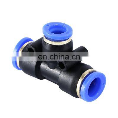 SNS SPE Series Union Tee Type Plastic Push To Connect Tube Pneumatic Quick Fitting Three Way Union Hose Connector