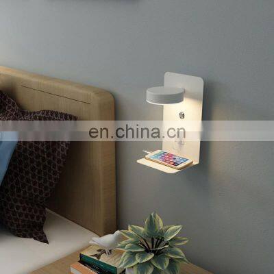 Hotel LED Wall Lights With Switch And USB Interface White Black Lamp Fixture Corridor Aisle Wall Lighting