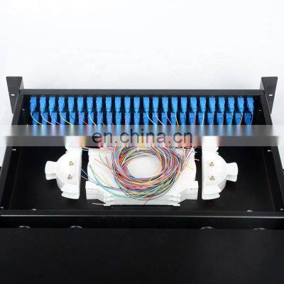 2U 19'' Sliding Type Rackmount Fiber Optic 48 Port Optical Cable SC 48 Core Drawer Type Terminal Box photo-4
