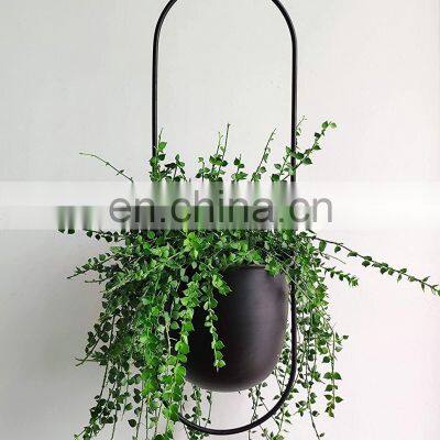 Custom Decorative Outdoor Garden Coloured Small Metal Glass Colourful Flower Hanging Pot
