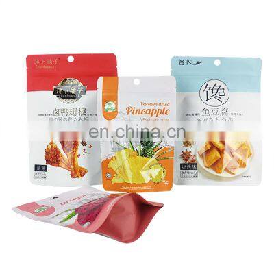 OEM custom logo food white sealed packaging waterproof ldpe food frosted packaging plastic zipper lock bags for snacks