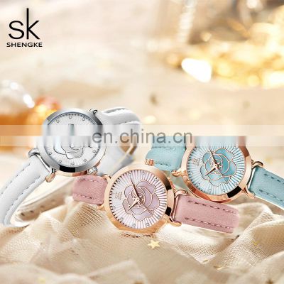 SHENGKEG Blooming Flower Dial Watch Young Girls Handwatchs for Frind's Gift  Drop Shipping Watchs K0148L