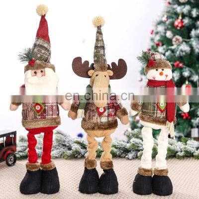 Santa Claus Christmas Ornaments Tree Decor Elk Snowman Plush Christmas Doll Decorations For Home 2022 Navidad Pendant Gift Kids