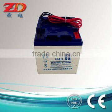 High quality deep cycle 12V 38AH GEL Solar battery