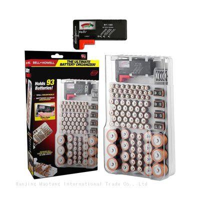 The Battery Organizer and Tester with Cover, Holds 93 Batteries of Various Sizes