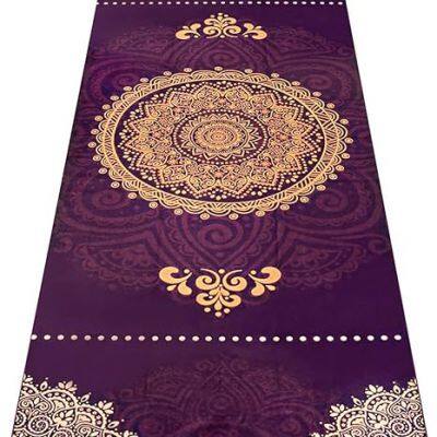 Non Slip Hot Yoga Towel, Microfiber Non Slip Yoga Mat Towel for Hot Yoga, Pilates and Fitness, Exclusive Corner Pockets Design + Free Spray Bottle