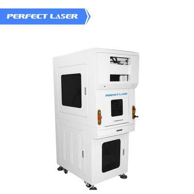 Perfect Laser popular 30w 50w 100w enclosed cover metal silver gold aliminum mark fiber laser marking machine price