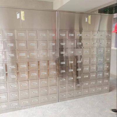 Estantería de cajones de hierbas de acero inoxidable para sala de tratamiento de medicina tradicional china | Armario de almacenamiento de hierbas anticorrosivo photo-1
