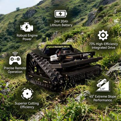 Роторный газонокосилка RC на бензине/бензиновый газонокосилка 4-х тактный однокylindровый с высоким крутящим моментом 4500 Вт со стальным шасси, с функцией перемалывания травы и самодвижением
