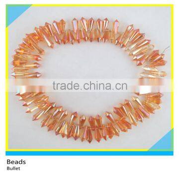 8*20 mm Bullet Glass Beads Orange Crystal Glass Beads For Decoration