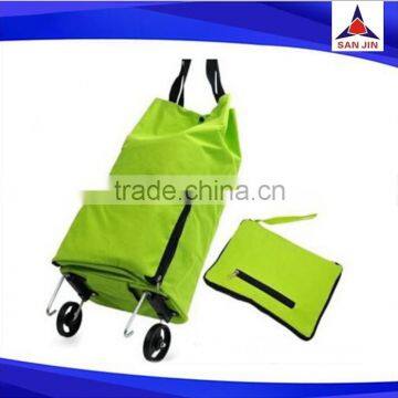 Portable folding shopping trolley bag with wheels