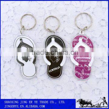 customized floating flip flop plastic key chain