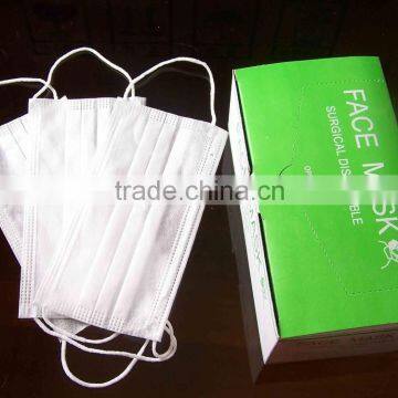 White ear loop 3-ply Nonwoven face mask / PP face mask CE ISO FDA