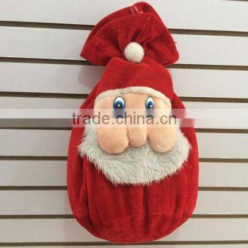 custom cheap small red velvet christmas santa sack drawstring gift bag