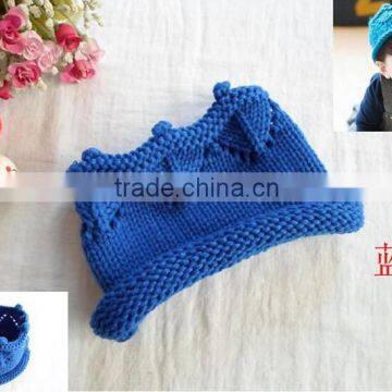 Fashion Cute Baby Kids Acrylic Handmade Hat Crochet Princess Crown Headband photo-4