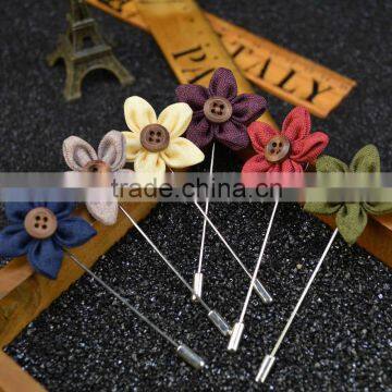 Hot Lapel Flower Handmade Boutonniere Stick Brooch Pin Men's Accessories