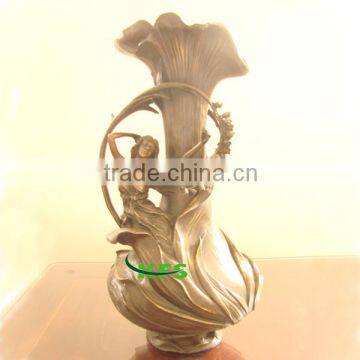 Bronze angel vase sculpture