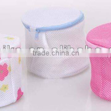 cylinder zipper closure mesh laundry bag