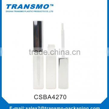 Low cost high quality empty cosmetic square lip gloss tubes with brush