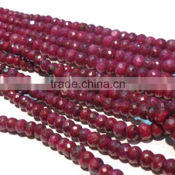 5-6mm indian Ruby natural faceted stone beads