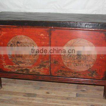 Reproduction handpainted antique mongolia sideboard cabinet