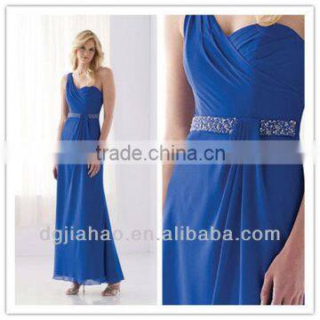 New Arrival One Shoulder Beaded Royal Blue Bridesmaid Gowns