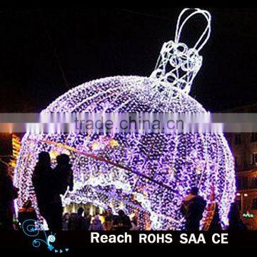 Factory made outdoor led christmas ball decoration lighting ball archway metal decoration