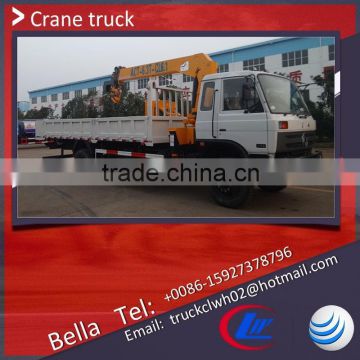 DFAC crane truck crane 6-8 ton, telescopic boom hydraulic truck crane