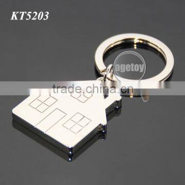 Public Good Souvenirs House Shape Engraved Logo Promotional Customized Metal House Key Ring photo-4