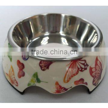 Butterfly pattern pet melamine bowl