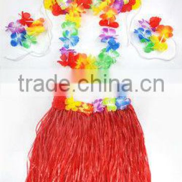 Hawaiian Grass Skirt flower Hula Lei Wristband Garland fancy Dress costume CC187