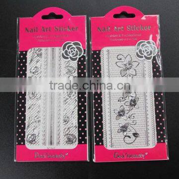 2015 new silver foil nail sticker wholesale nail art stickers