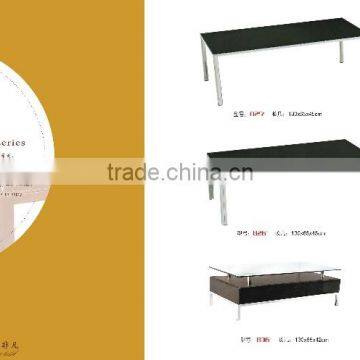 Rectangle black simple tempered glass coffee table