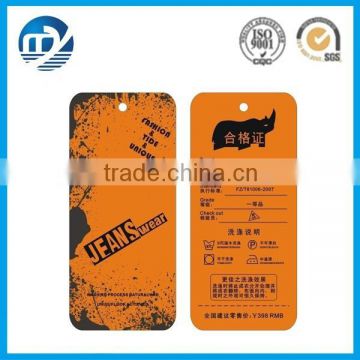 Fashion design jeans kraft hang tag with low price