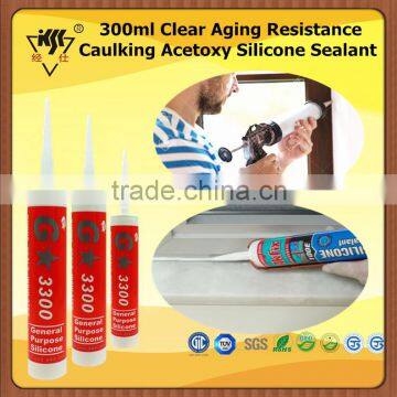 300ml Clear Aging Resistance Caulking Acetoxy Silicone Sealant